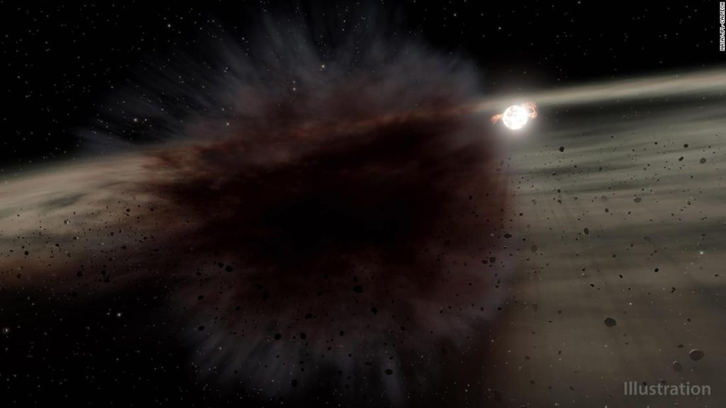 Gök cisimlerinin çarpışmasından sonra bir NASA teleskopu tarafından görülen dev bir enkaz bulutu