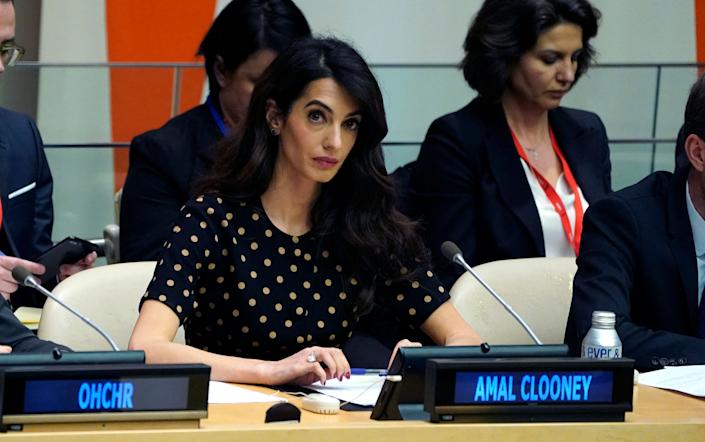 Amal Clooney, BM Güvenlik Konseyi toplantısında.