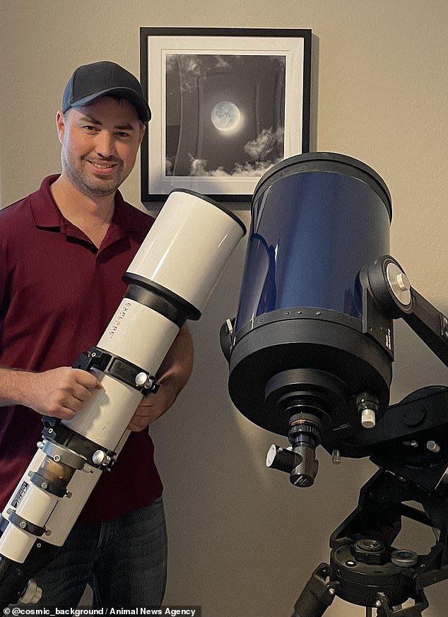 Andrew McCarthy, yangını ve körlüğü önlemek için iki filtreli bir teleskop sipariş etti.  Filtreler, resimlerdeki renklerin kısmen ters çevrildiği anlamına gelir.