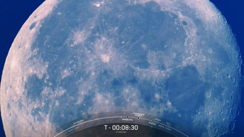 SpaceX Moon ve Sunrise Starlink Uydu Fırlatma Resimleri