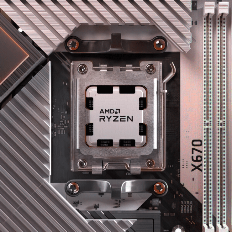 AMD Ryzen 5 7600X 6 Çekirdek ve 4.4 GHz "4" Masaüstü CPU'nun GIGABYTE X670E AORUS Master anakartında çalıştığı görüldü