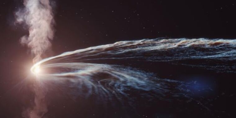 Bir kara delik, bir yıldızı yuttuktan yıllar sonra, ışık hızının yarısı kadar bir hızla "patlar"
