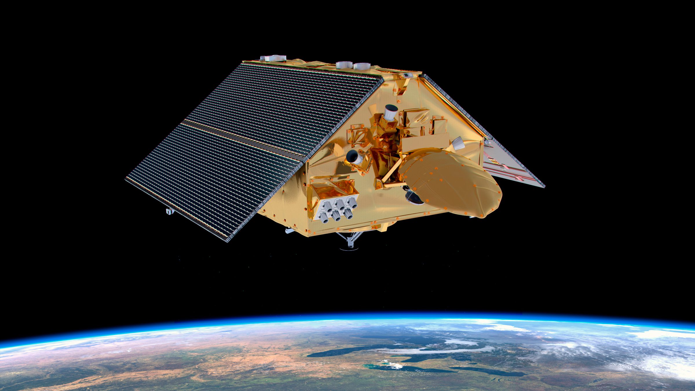 Bu çizimde, Sentinel-6 Michael Freilich uydusu okyanusun yüksekliğini uzaydan ölçer.